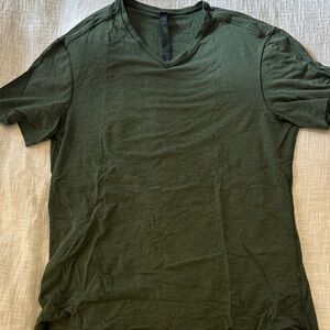 Lululemon Men's Green V-Neck T-Shirt